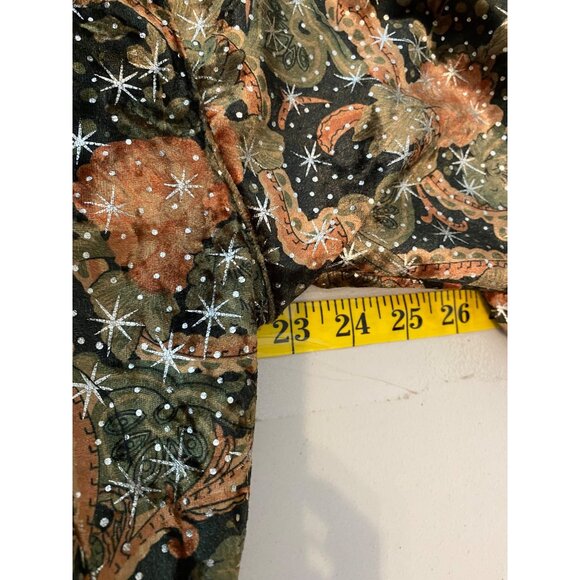 Chili Pepper Reversible Jacket Leaf Sparkle Pattern Windbreaker Zips Medium - Picture 12 of 14